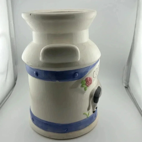 10” Vtg Old Fashion Farmhouse Country Style Ceramic Cookie Jar 3D Milk Can - Picture 6 of 12